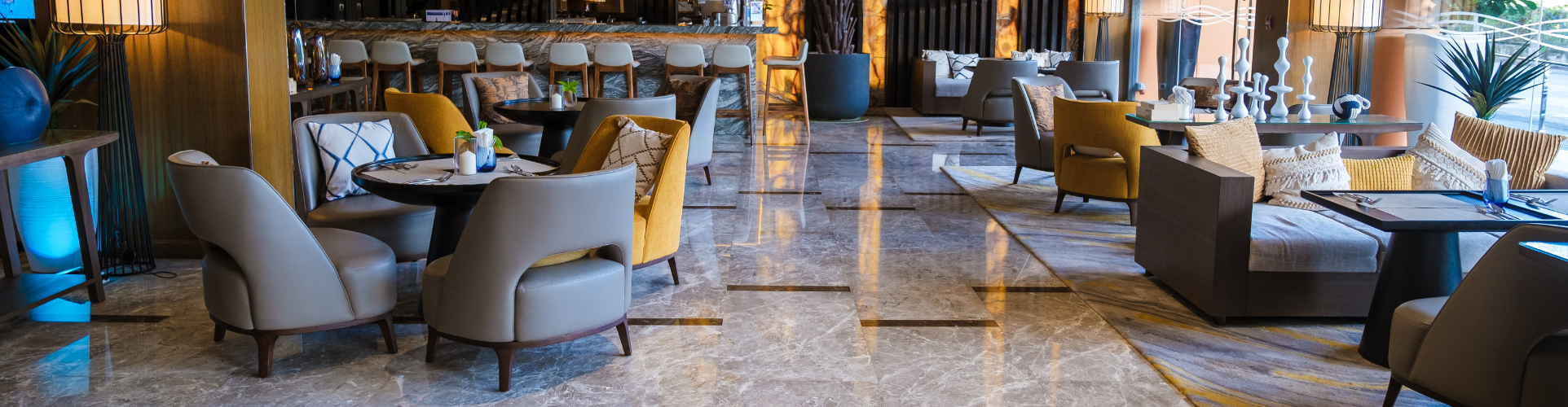 Modern commercial lounge in Sydney with professionally cleaned upholstery by Tuft & Weave.