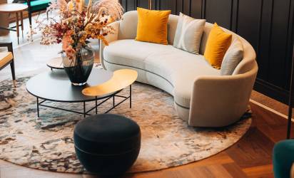 Commercial rug and fabric protection service applied in Sydney hotel lounge