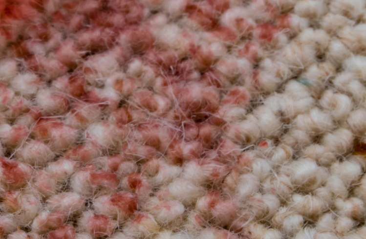 Red stain on cream wool carpet fibres – Stain Removal Sydney